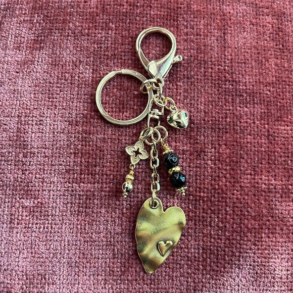 GOLD HEART Bag Charm Dangle Beads - Picture 3 of 7